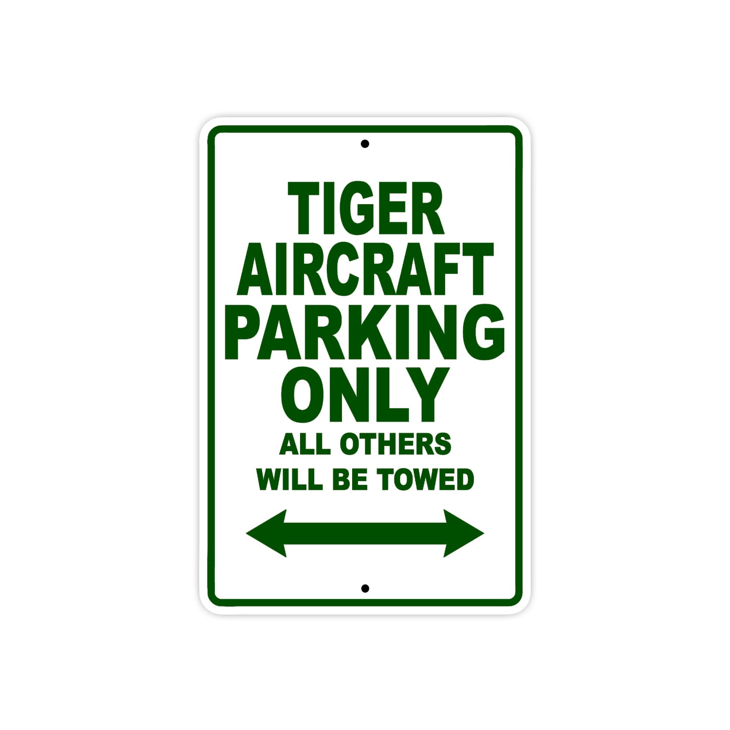 Tiger Aircraft Parking Only All Others Will Be Towed Sea Ocean Beach Luscombe Boat Aluminum Metal Sign Plate