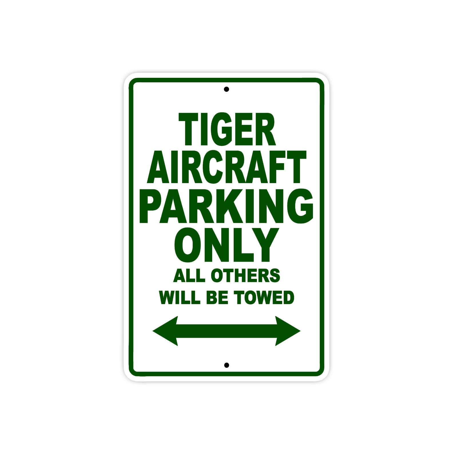 Tiger Aircraft Parking Only All Others Will Be Towed Sea Ocean Beach Luscombe Boat Aluminum Metal Sign Plate
