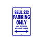 Bell 222 Parking Only All Others Will Be Towed Sea Ocean Beach Luscombe Boat Aluminum Metal Sign Plate