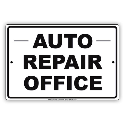 Auto Repair Office Car Workshop Mechanic Garage Carport Parking Notice Aluminum Metal Sign Plate