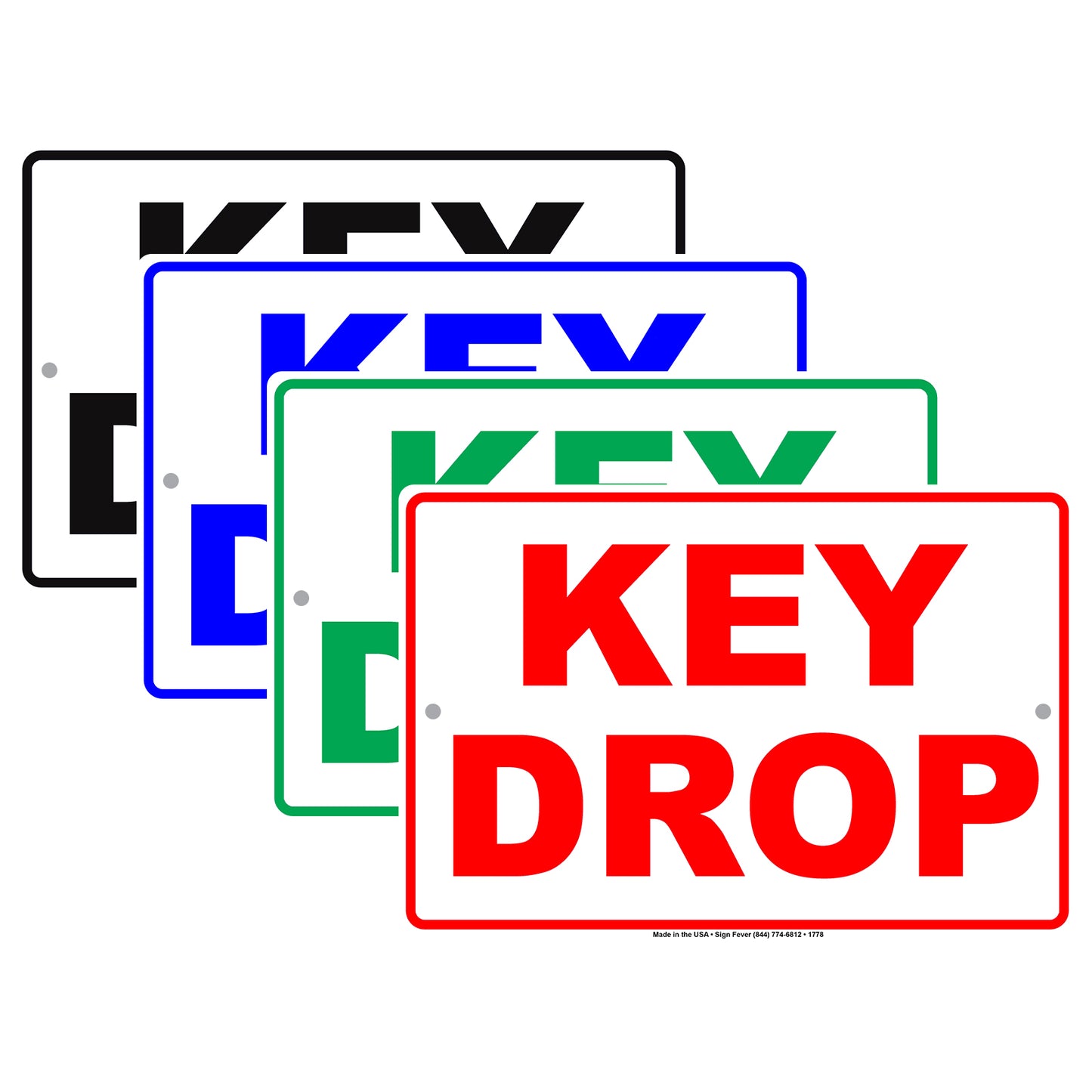 Key Drop Workshop Apartment Restaurant Locker Aluminum Metal Sign Plate