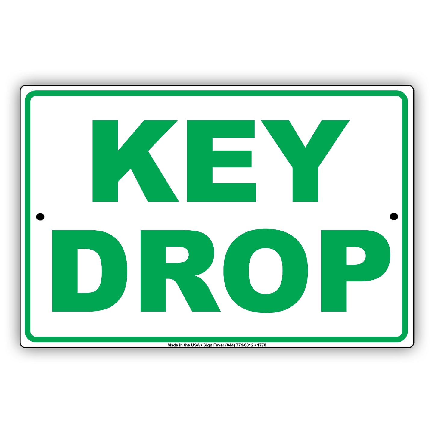 Key Drop Workshop Apartment Restaurant Locker Aluminum Metal Sign Plate