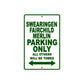 Socata Swearingen Fairchild Merlin Parking Only All Others Will Be Towed Sea Ocean Beach Luscombe Boat Aluminum Metal Sign Plate