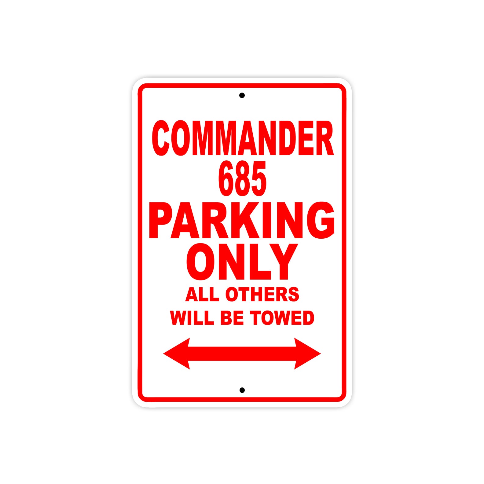Commander 685 Parking Only All Others Will Be Towed Sea Ocean Beach Luscombe Boat Aluminum Metal Sign Plate