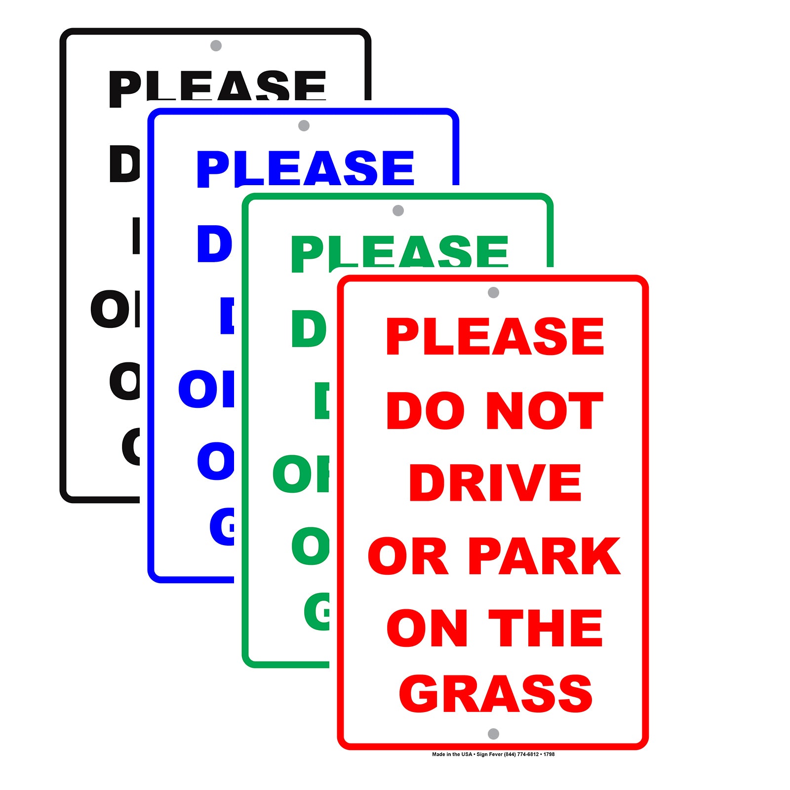 Please Do Not Drive Or Park On The Grass Parking Yard Restriction Alert Caution Warning Aluminum Metal Sign Plate