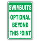 Swimsuits Optional Beyond This Point Sign