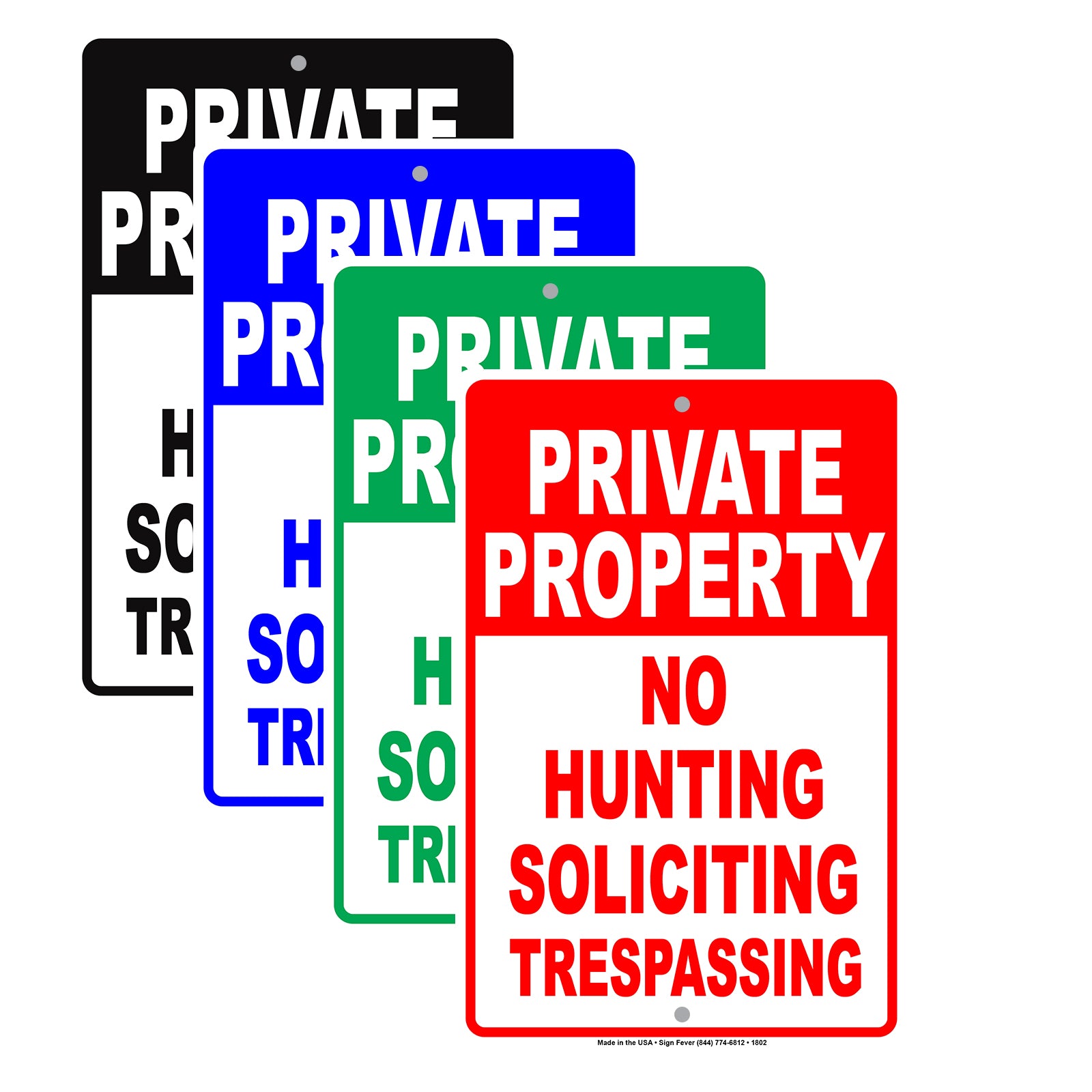 Private Property No Hunting Soliciting Trespassing Surveillance Not Allowed Alert Notice Aluminum Sign