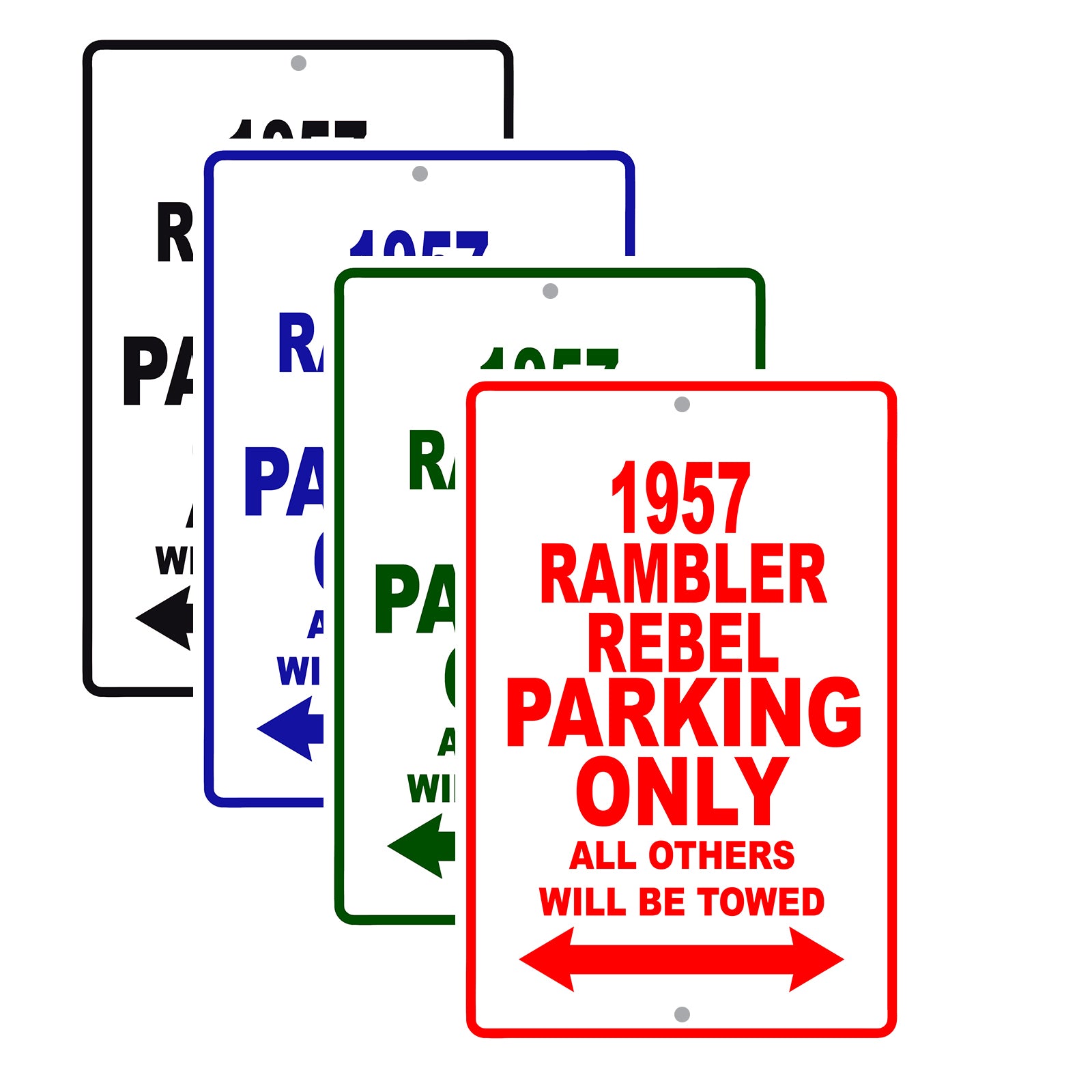 1957 Rambler Rebel Parking Only All Others Will Be Towed Sea Ocean Beach Lake Boat Aluminum Metal Sign Plate