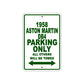 1958 Aston Martin DB4 Parking Only All Others Will Be Towed Sea Ocean Beach Lake Boat Aluminum Metal Sign Plate