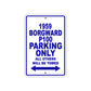 1959 Borgward P100 Parking Only All Others Will Be Towed Sea Ocean Beach Lake Boat Aluminum Metal Sign Plate