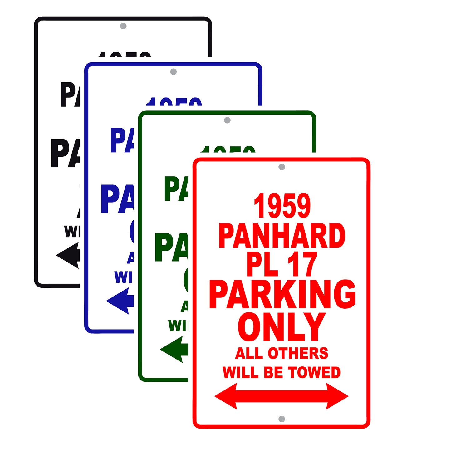 1959 Panhard PL 17 Parking Only All Others Will Be Towed Sea Ocean Beach Lake Boat Aluminum Metal Sign Plate