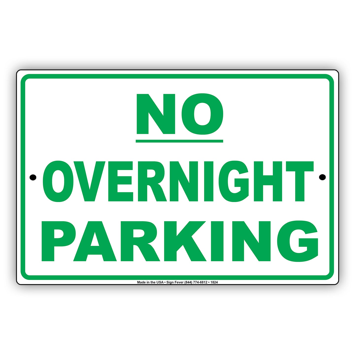 No Overnight Parking Sign