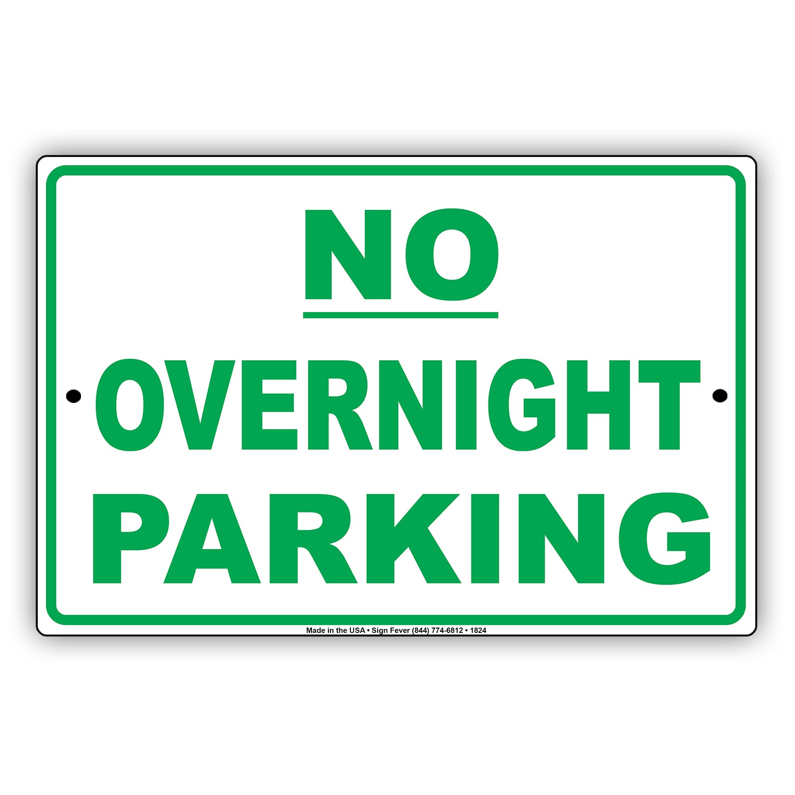 No Overnight Parking Sign