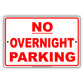 No Overnight Parking Sign