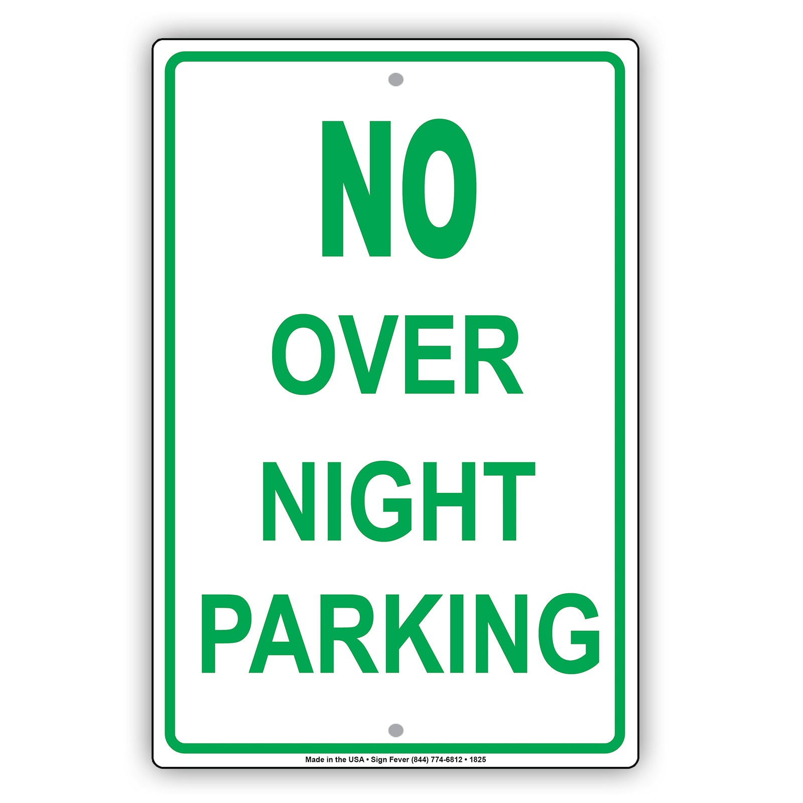 No Overnight Parking Allowed Sign