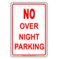 No Overnight Parking Allowed Sign