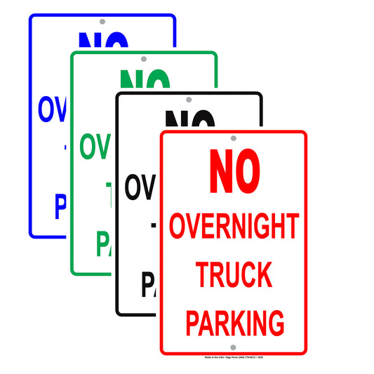 No Overnight Truck Parking Allowed Vehicle Garage Workshop Notice Alert Caution Policy Aluminum