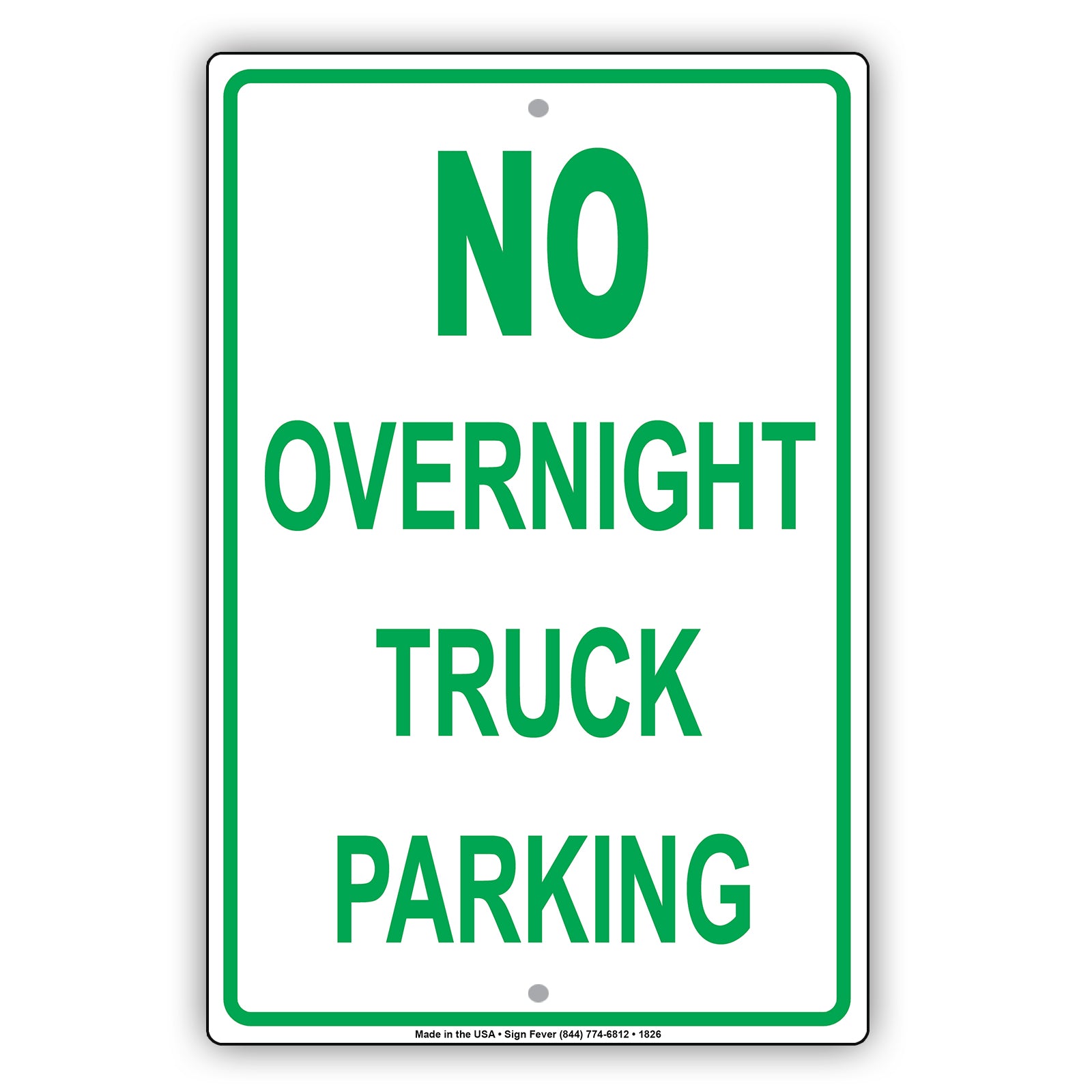 No Overnight Truck Parking Allowed Sign