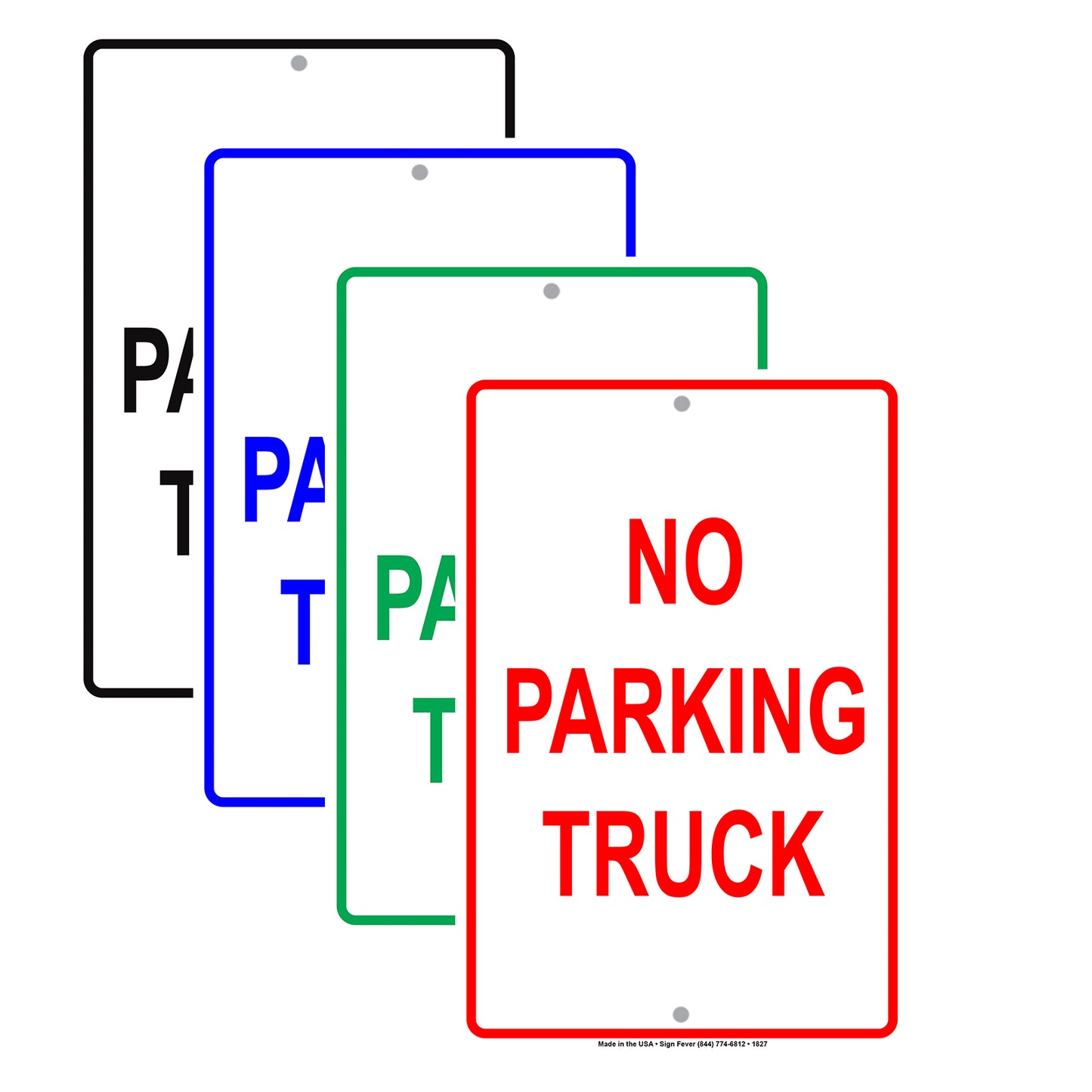 No Truck Parking Allowed Vehicle Garage Workshop Plaza Street Notice Alert Caution Policy Aluminum Sign