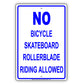 No Bicycle Skateboard Rollerblade Riding Allowed Property Restriction Alert Warning Notice Aluminum
