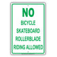 No Bicycle Skateboard Rollerblade Riding Allowed Property Restriction Alert Warning Notice Aluminum
