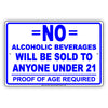 No Alcoholic Beverages Will Be Sold To Anyone Under 21 Proof Of Age Required Notice Aluminum