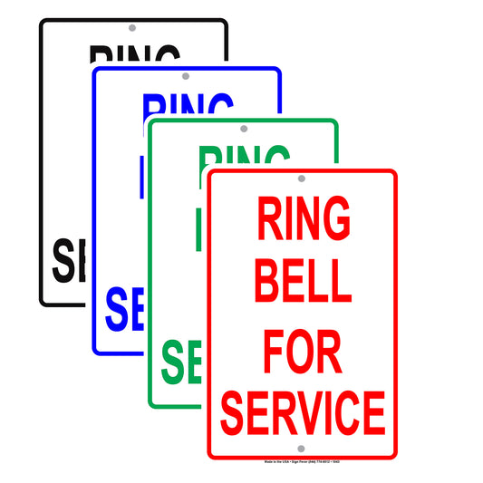 Ring Bell For Service Customer Information Alert Attention Caution Warning Notice Aluminum