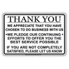 Thank You For Your Business We Pledge To Offer Best Service Offices Policy Notice