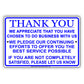 Thank You For Your Business We Pledge To Offer Best Service Offices Policy Notice