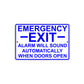 Emergency Exit Alarm Will Sound Automatically When Doors Open Alert Shopping Mall Plaza Aluminum