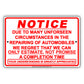 Notice Due To Many Unforeseen Circumstances In Repairing Automobiles We Can Only Estimate Aluminum