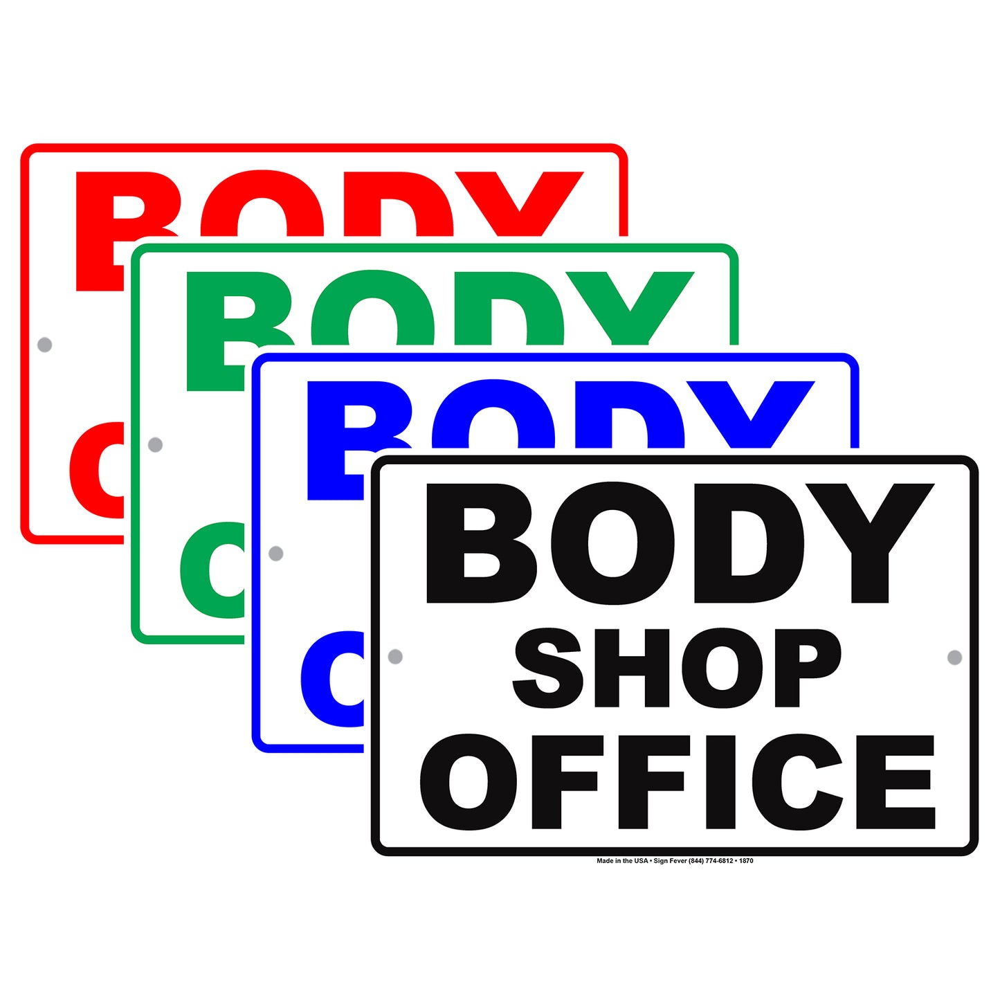 Body Shop Office Car Vehicle Auto Repair Alert Attention Caution Warning Notice Aluminum