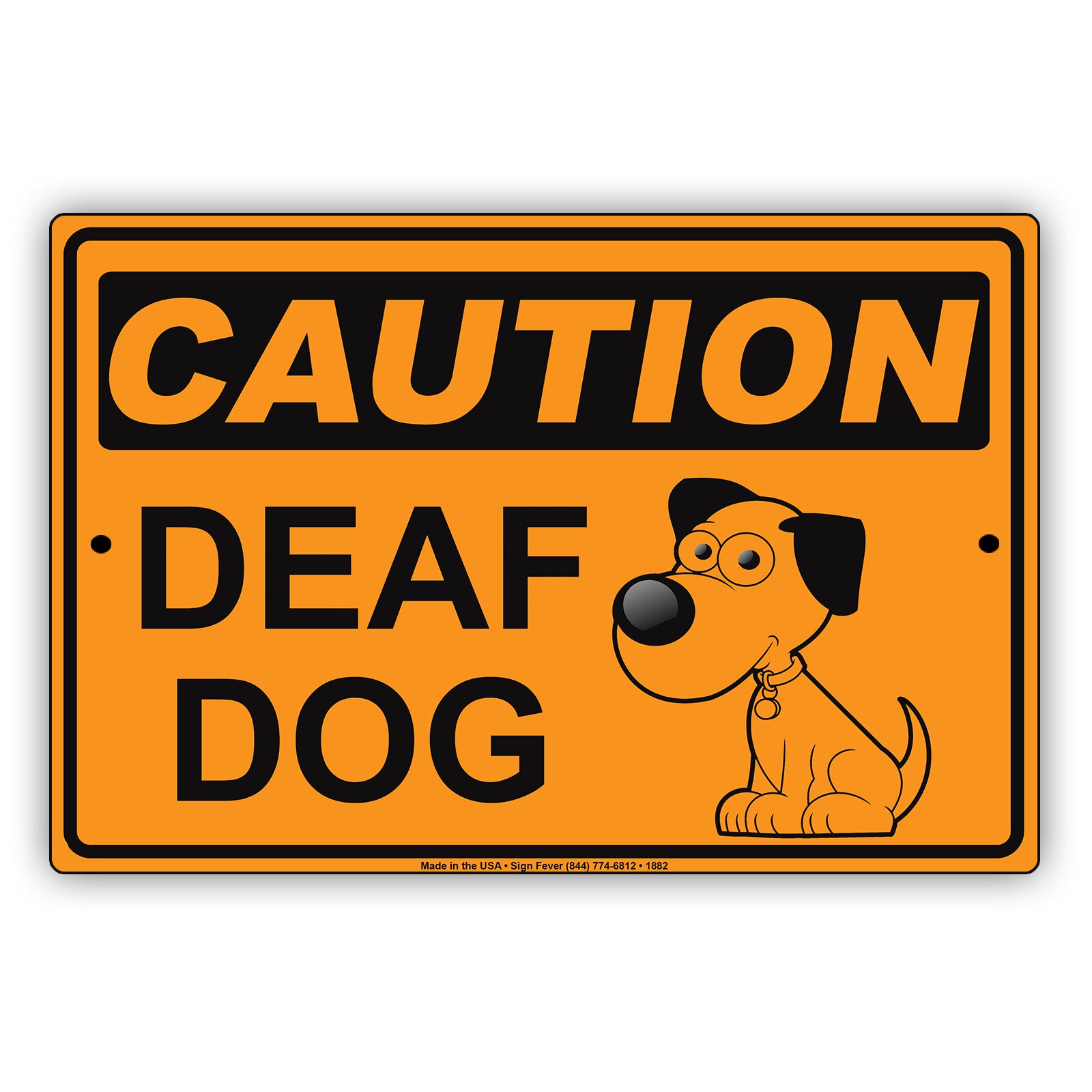 Caution! Deaf Dog Cute Pet Funny Novelty Gift Wall Decor Aluminum Metal Sign