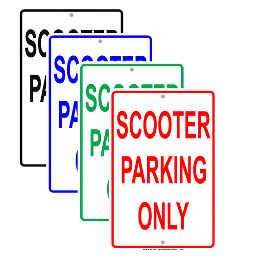 Scooter Parking Only Reserved Private Property Alert Caution Warning Notice Aluminum