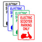 Electric Scooter Parking Only With Graphic Alert Caution Restriction Warning Notice Aluminum