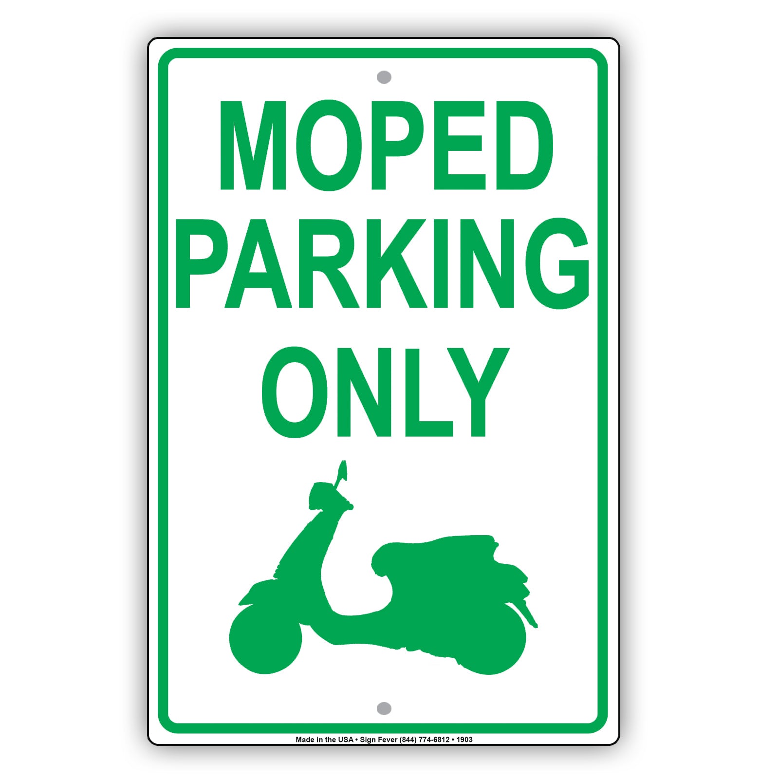 Moped Parking Only With Graphic Alert Private Property Restriction Caution Warning Notice Aluminum