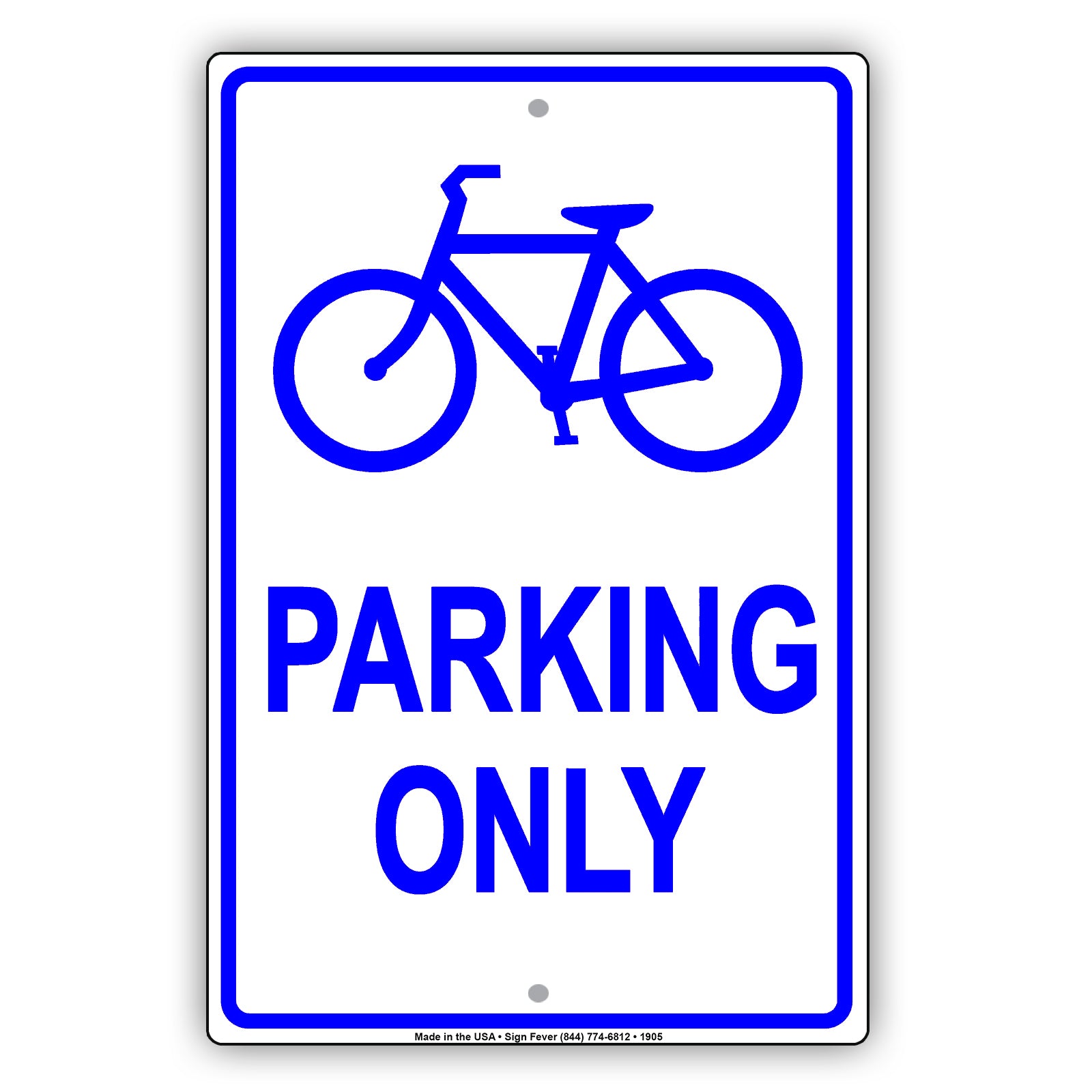 Bicycle Parking Only With Graphic Sign