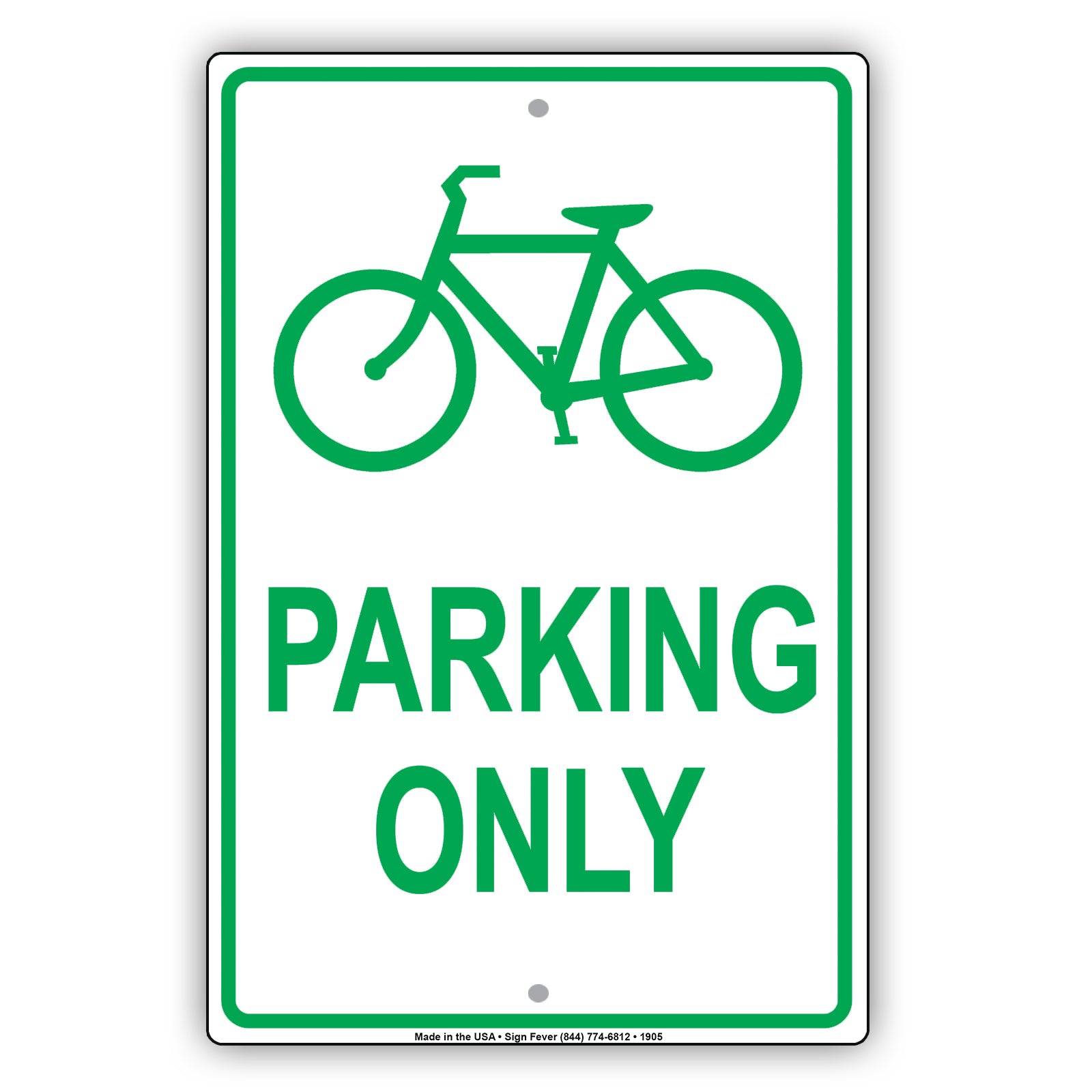 Bicycle Parking Only With Graphic Sign