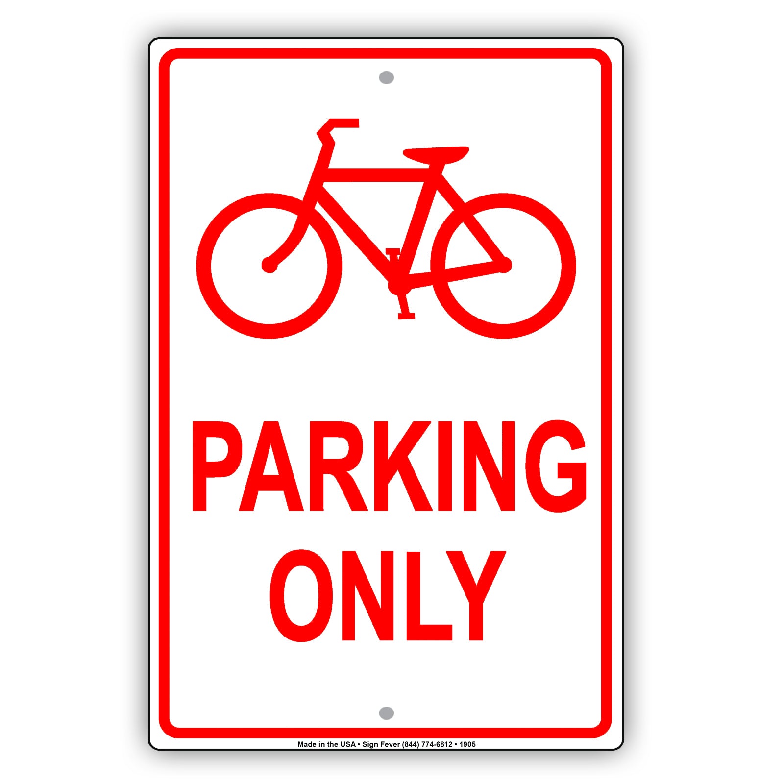 Bicycle Parking Only With Graphic Sign