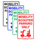 Mobility Scooter Parking Only With Graphic Alert Caution Private Property Warning Notice Aluminum