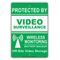 Protected By Video Surveillance Wireless Monitoring Sign