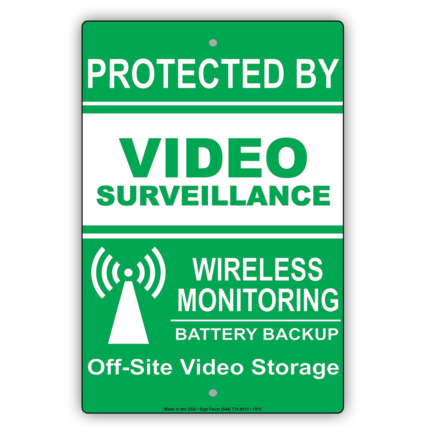 Protected By Video Surveillance Wireless Monitoring Sign