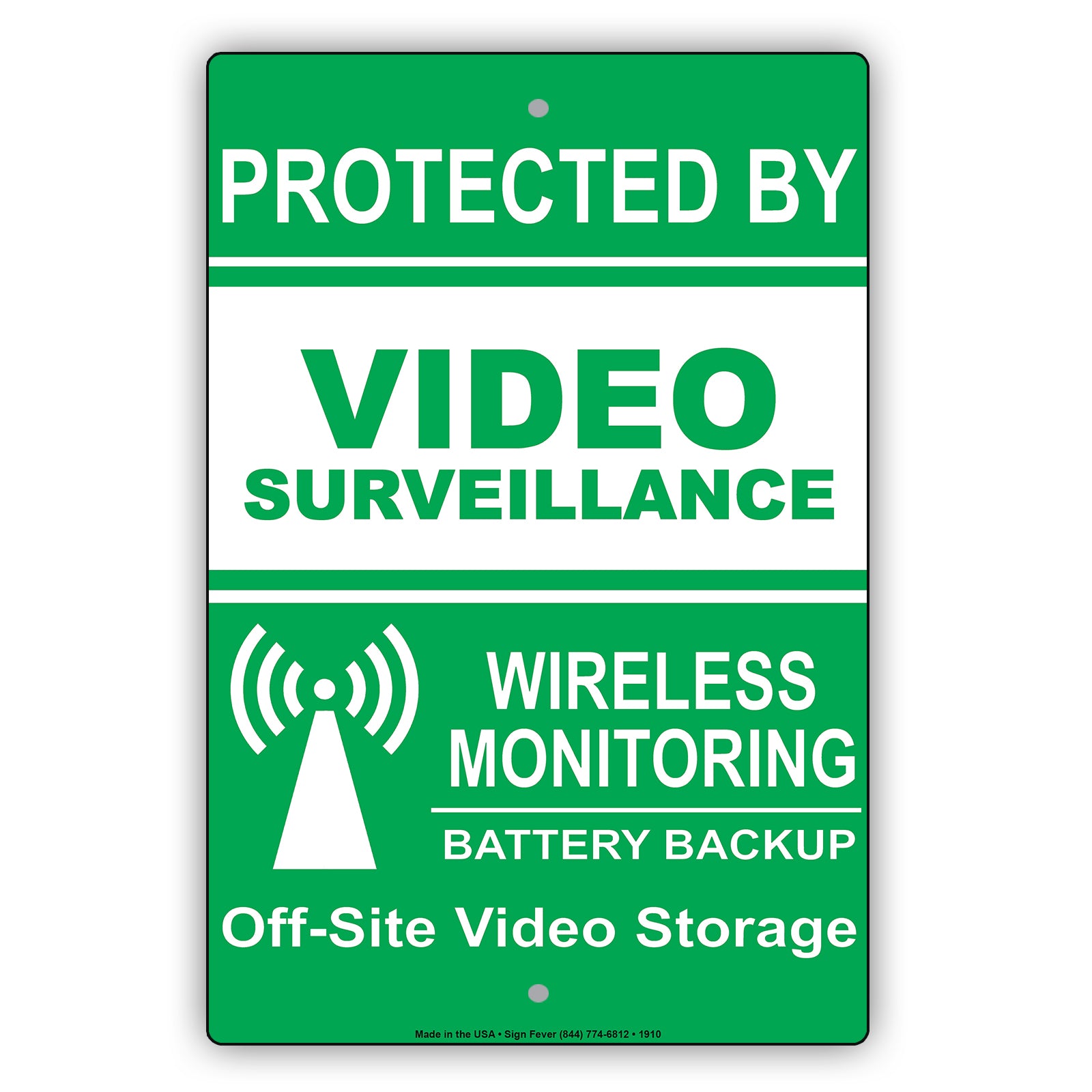 Protected By Video Surveillance Wireless Monitoring Sign