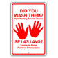 Did You Wash Them? Hand Washing Prevent Disease Se Las Lavo? Lavarse Las Manos Previence Aluminum
