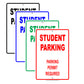 Student Parking Permit Required Restriction Reserved Area Alert Caution Warning Notice Aluminum