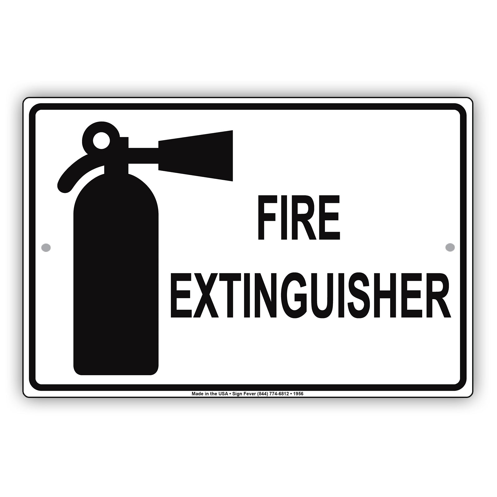 Fire Extinguisher Fire Emergency Safety Alert Caution Warning Notice Aluminum