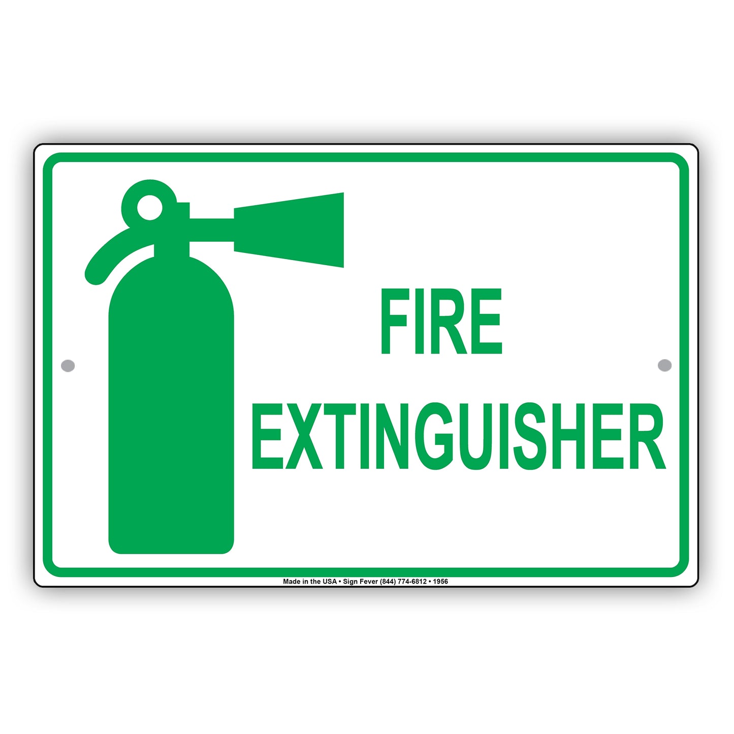 Fire Extinguisher Fire Emergency Safety Alert Caution Warning Notice Aluminum