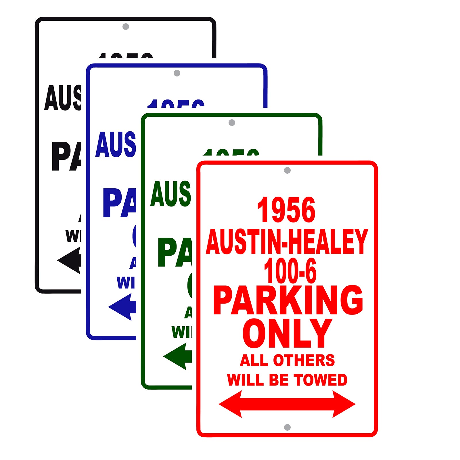 1956 Austin-Healey 100-6 Parking Only All Others Will Be Towed Sea Ocean Beach Lake Boat Aluminum Metal Sign Plate