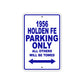1956 Holden FE Parking Only All Others Will Be Towed Sea Ocean Beach Lake Boat Aluminum Metal Sign Plate
