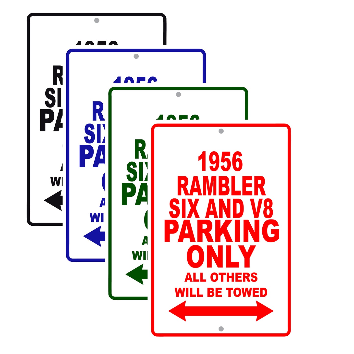 1956 Rambler Six And V8 Parking Only All Others Will Be Towed Sea Ocean Beach Lake Boat Aluminum Metal Sign Plate